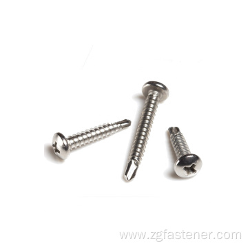 Stainless steel cross recessed pan head self-drilling screw